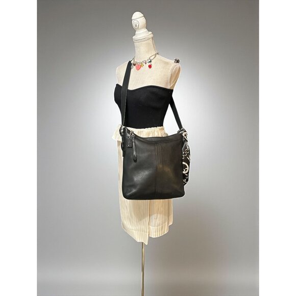 VTG Coach Legacy Slim Gallery Tote 9188 Black Leather Nickel Convertible Bag Y2K - Picture 3 of 8